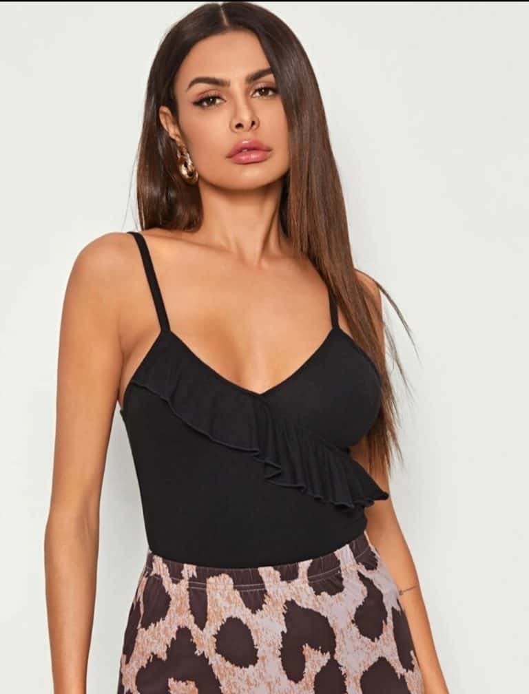 Ruffle Trim Cami Top