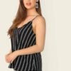 Plus V-back Pinstripe Cami Top