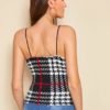 Sweetheart Neck Form Fitted Plaid Cami Top
