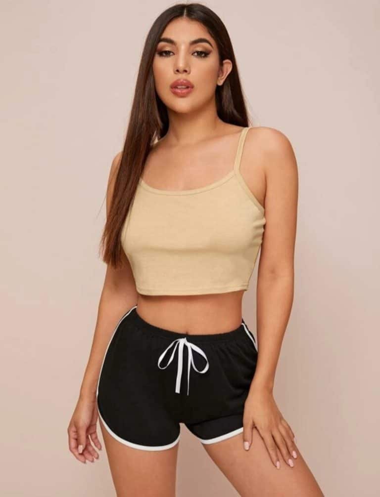 Cami Top With Contrast Binding Shorts PJ Set