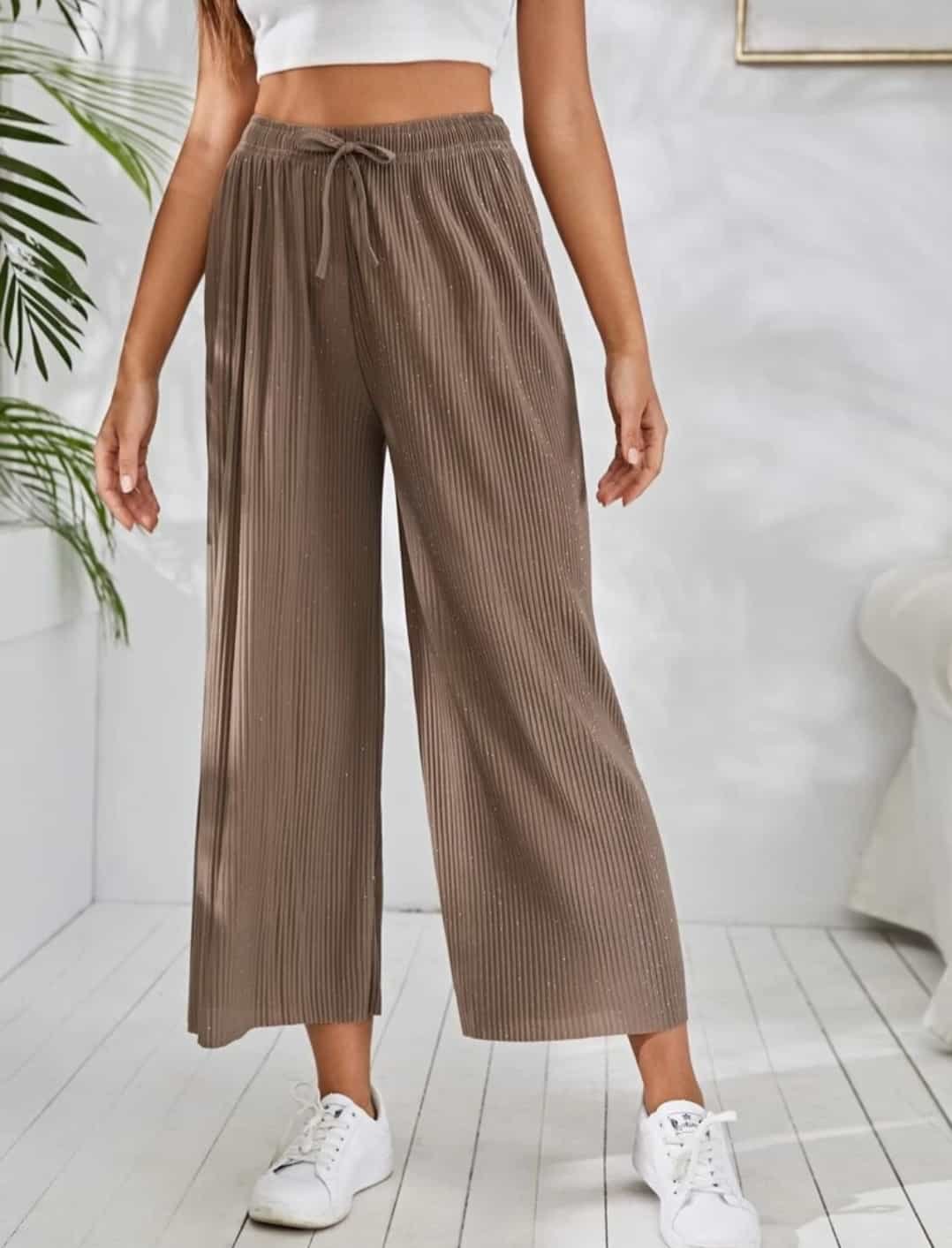 Ribknit Glitter Wide Leg Pants ⋆ Women's Store