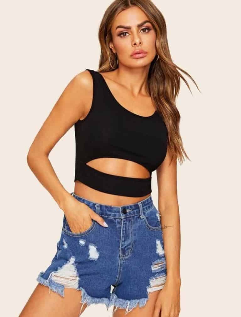 Cutout Cropped Tank Top