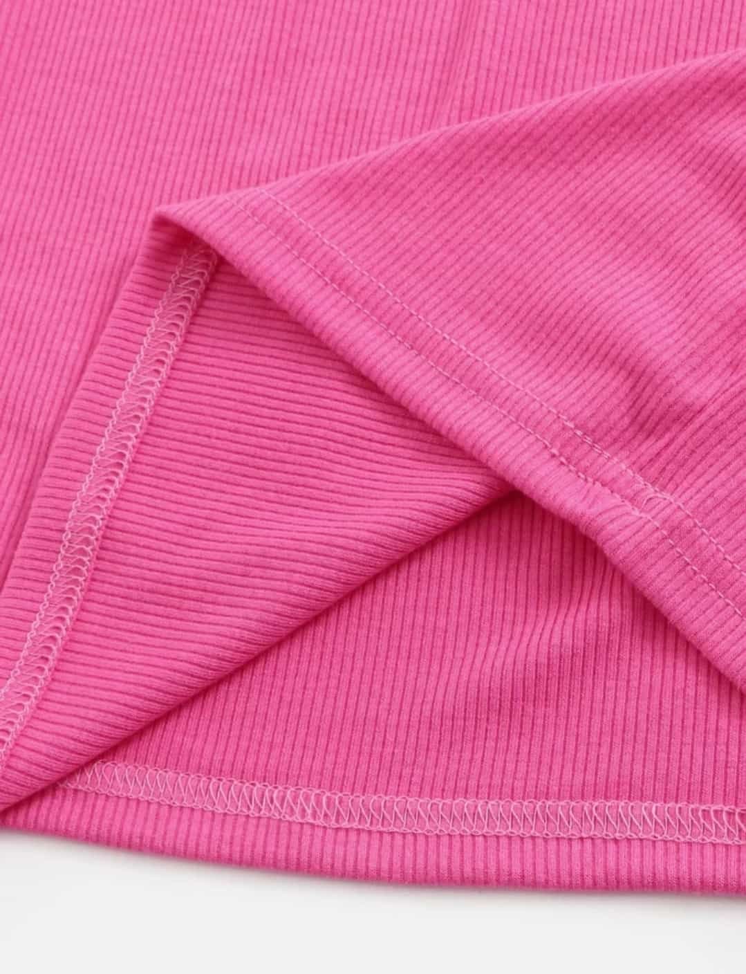 Letter Graphic Rib-knit Cami Top & Skirt Set - Image 4