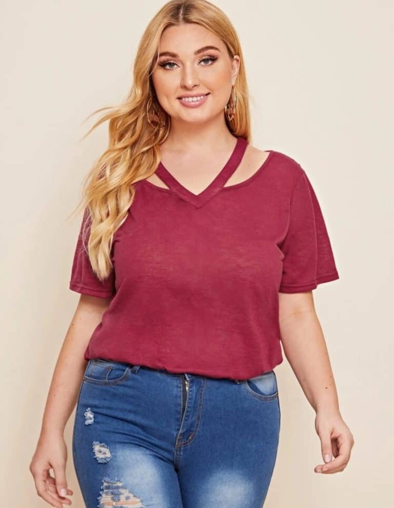 Plus Cut Out Shoulder Top