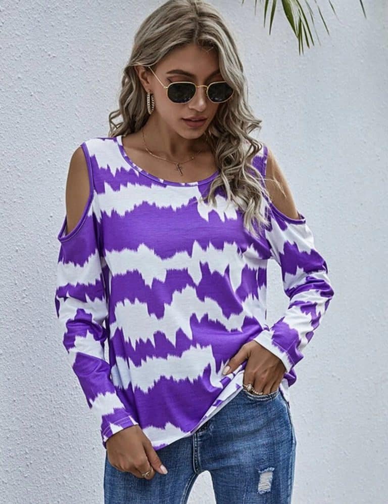 Tie Dye Cold Shoulder Tee