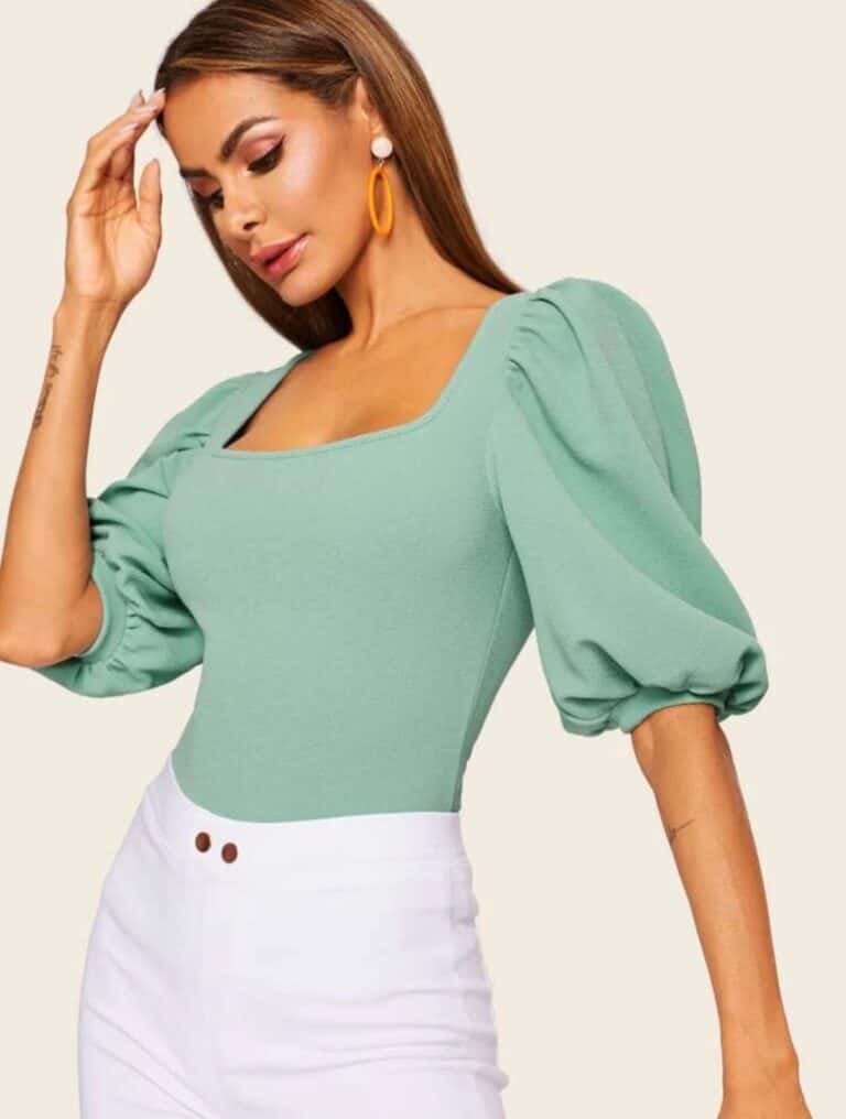 Square Neck Puff Sleeve Top