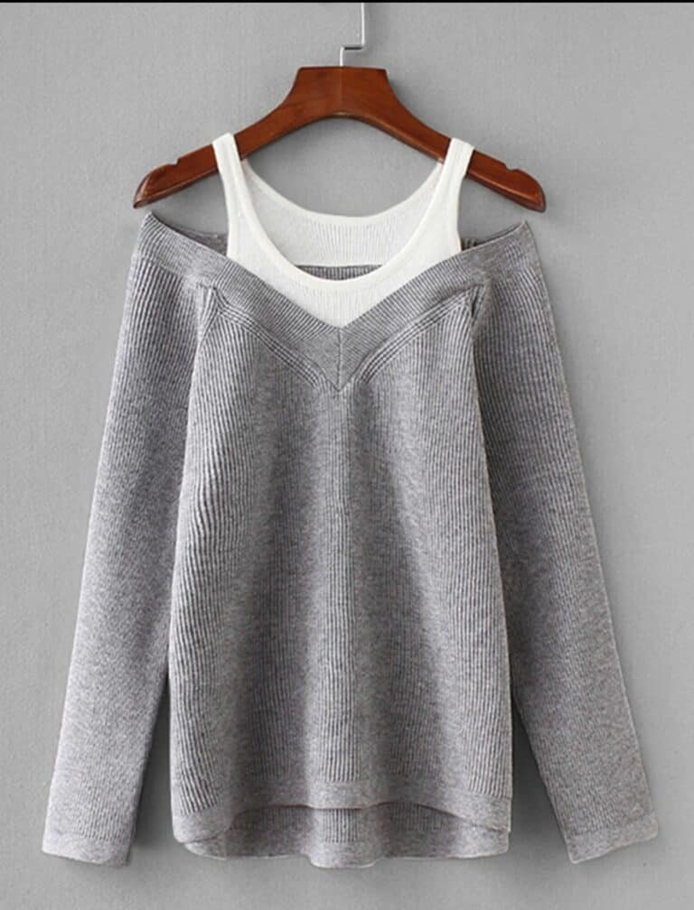 Contrast 2 In 1 Knit Sweater