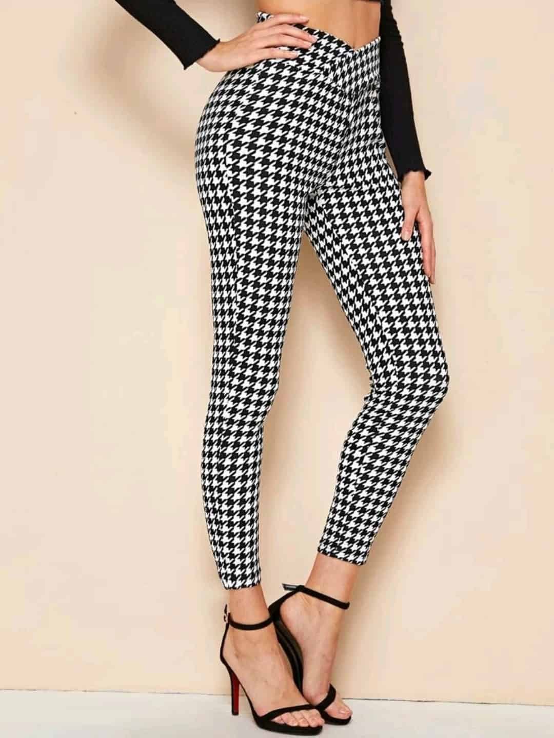 SHEIN Houndstooth High-Rise Skinny Pants - Image 4