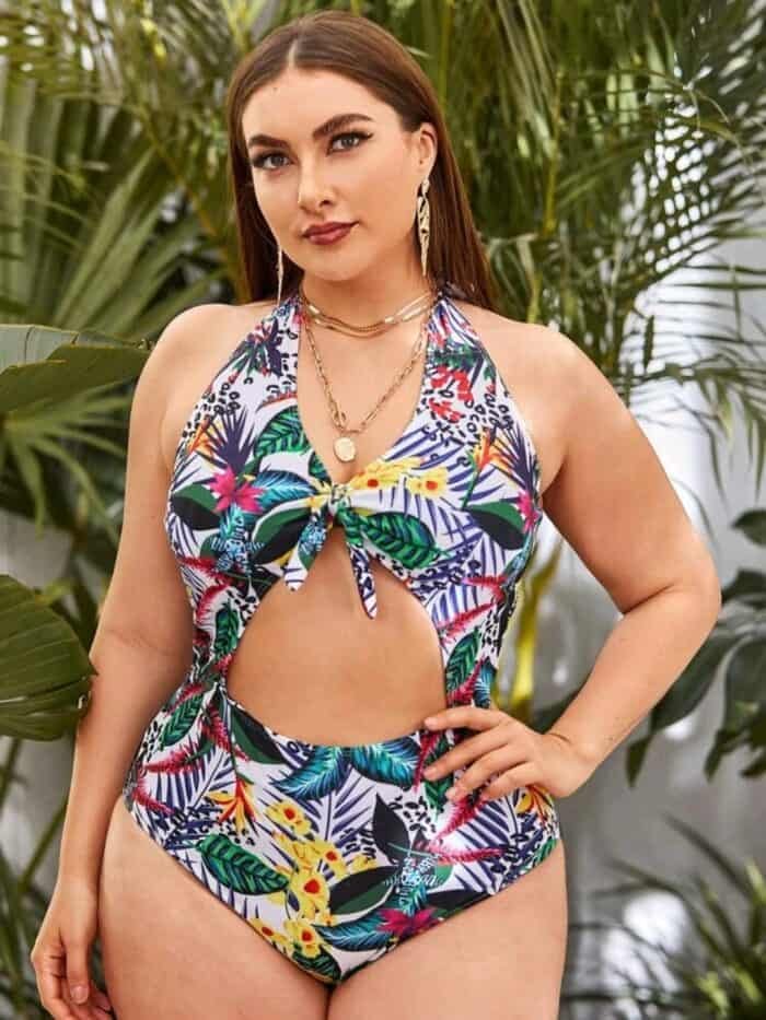 Plus Floral & Tropical One Piece Swimsuit