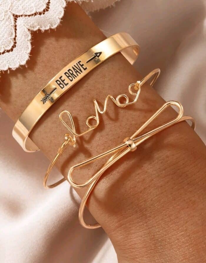 3pcs Knot Detail Bangle