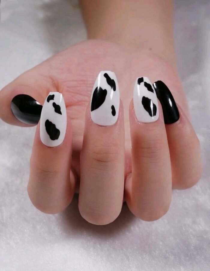 24pcs Two Tone Fake Nail & 1sheet Tape & 1pc Nail File