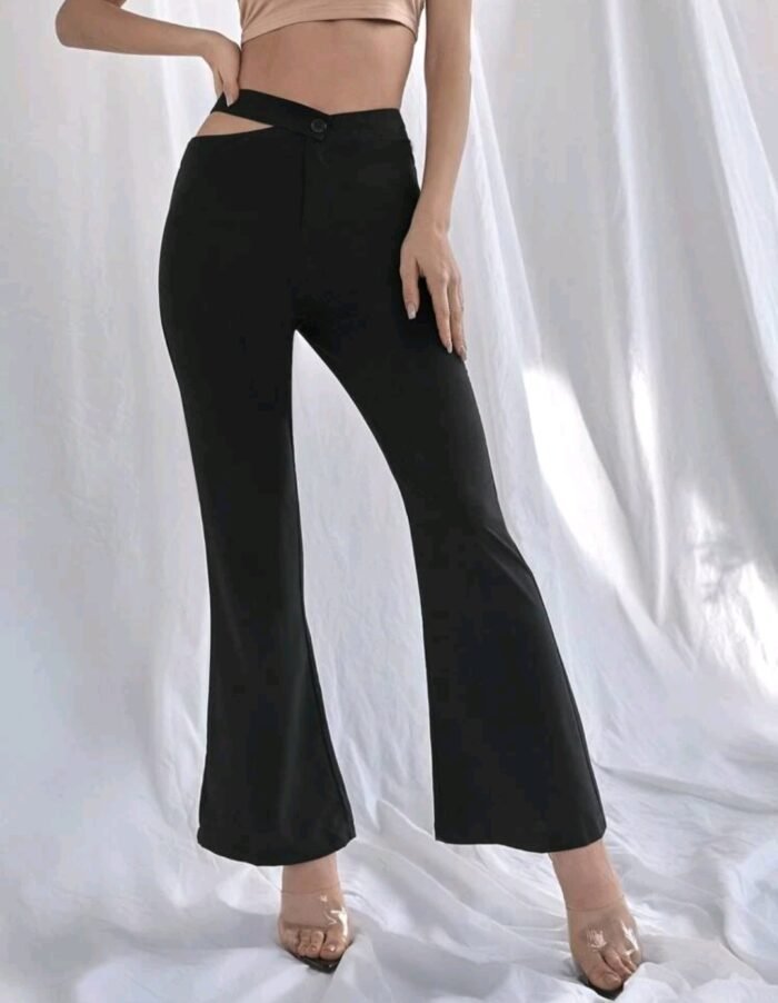 Solid Flare Leg Pants