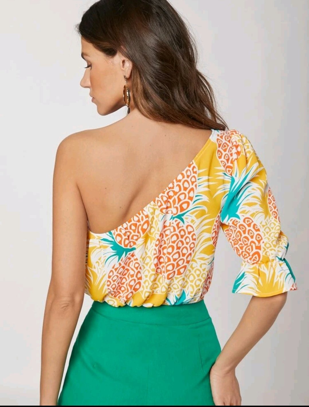 SHEIN Pineapple Print One Shoulder Top - Image 5