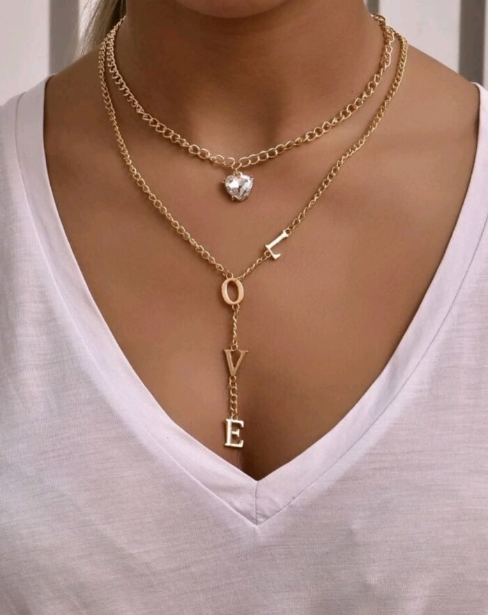 Letter Decor Layered Necklace