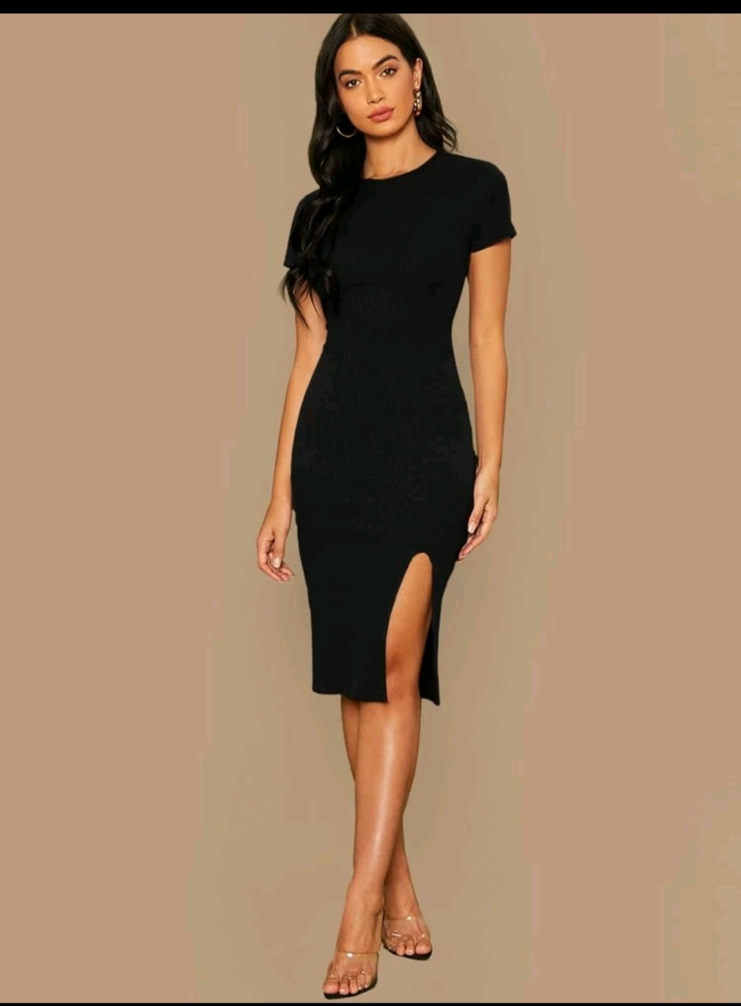 Slit-hem Bodycon Dress