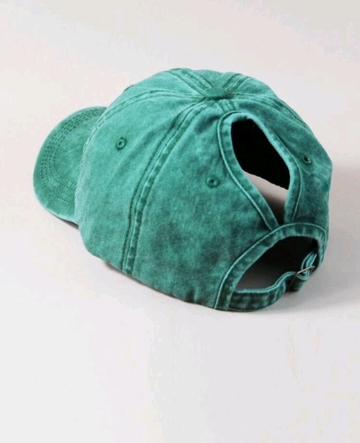 Adjustable Ponytail Washed Baseball Cap