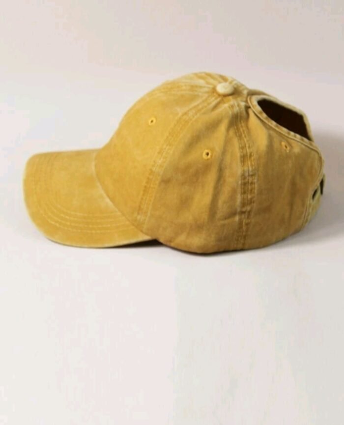 Adjustable Ponytail Washed Baseball Cap