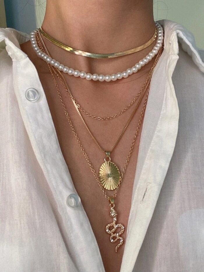 3pcs Snake Pendant Necklace