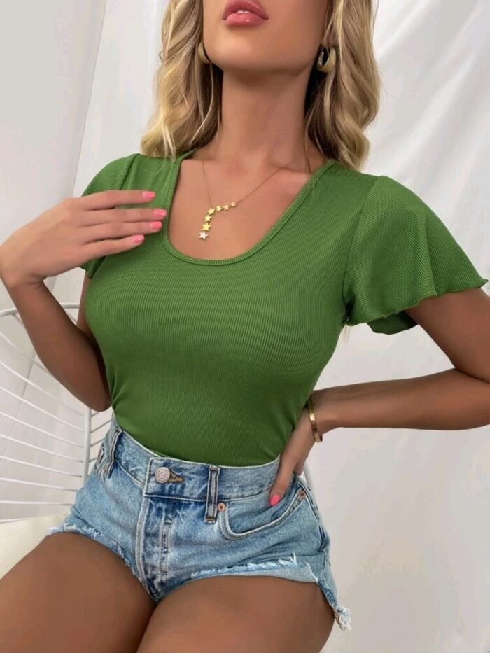 Scoop Neck Cut Out Back Tee