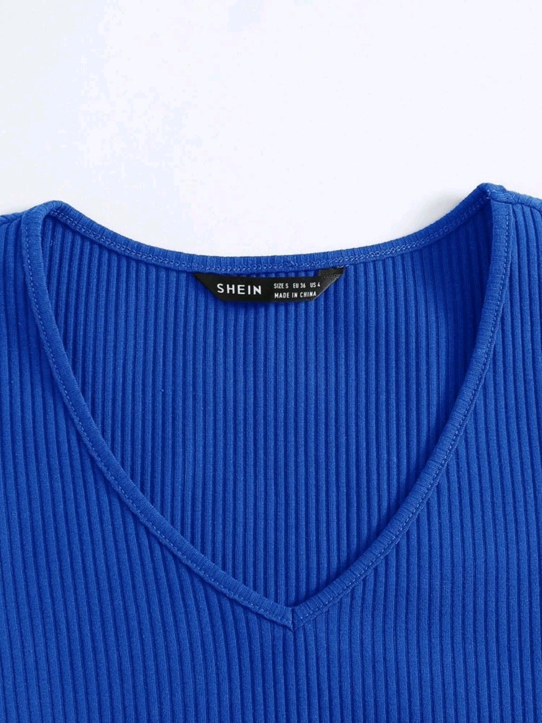 SHEIN V-Neck Rib-knit Top - Image 3