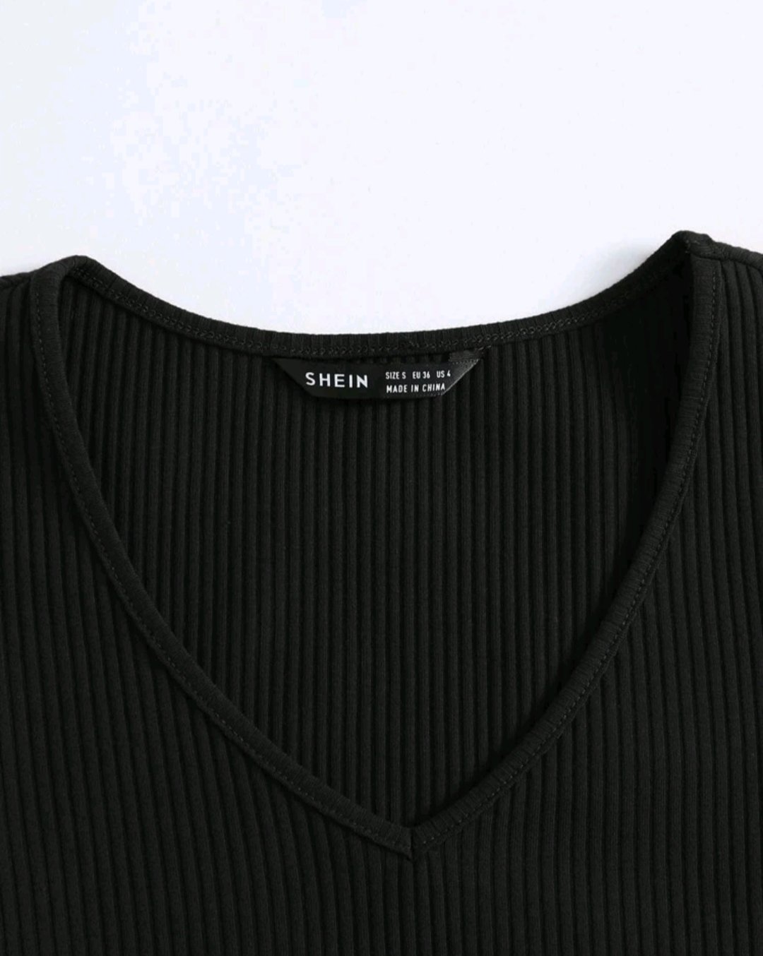 SHEIN V-Neck Rib-knit Top - Image 4