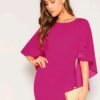 SHEIN Open Back Asymmetrical Cloak Sleeve Dress