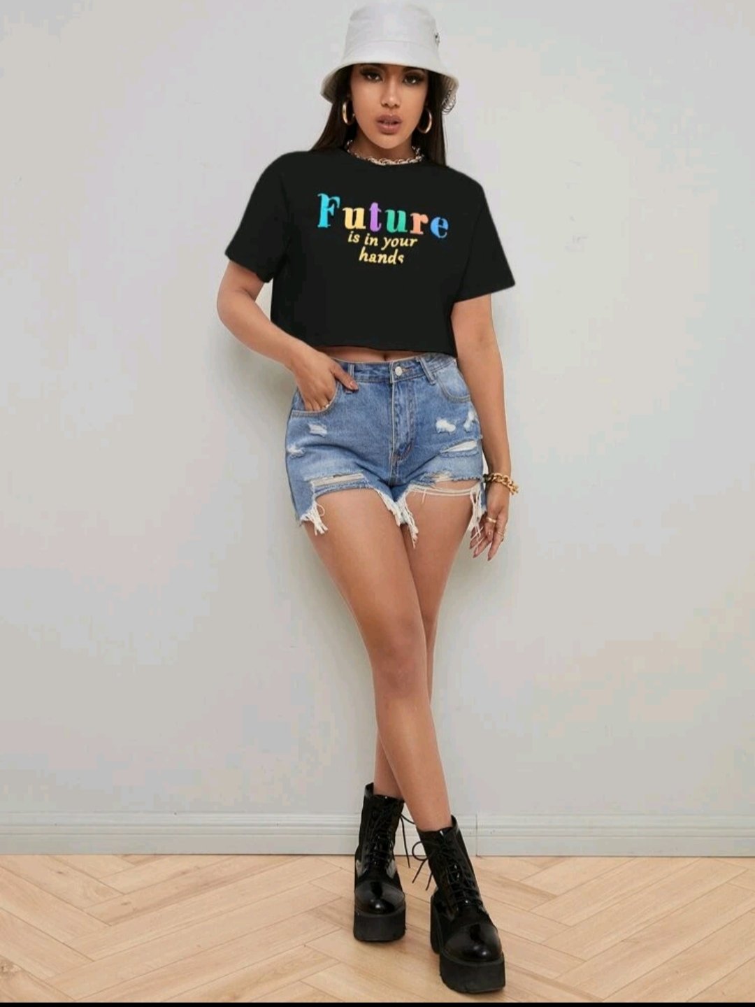 SHEIN Slogan Graphic Crop Tee - Image 3
