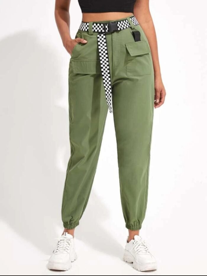 flap pocket buckle cargo pants