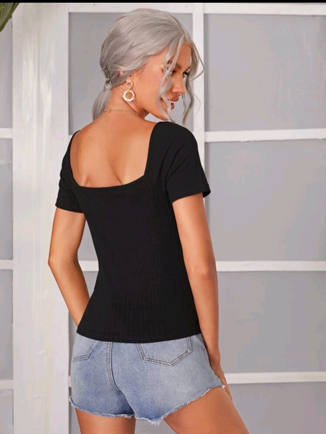 SHEIN Knot Front Low Back Top - Image 5