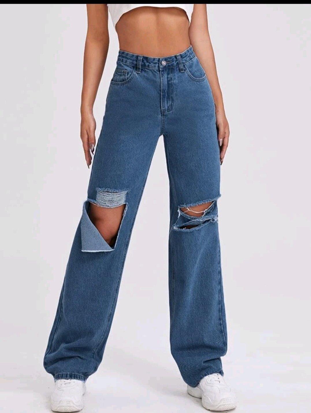 High Waist Ripped Jeans
