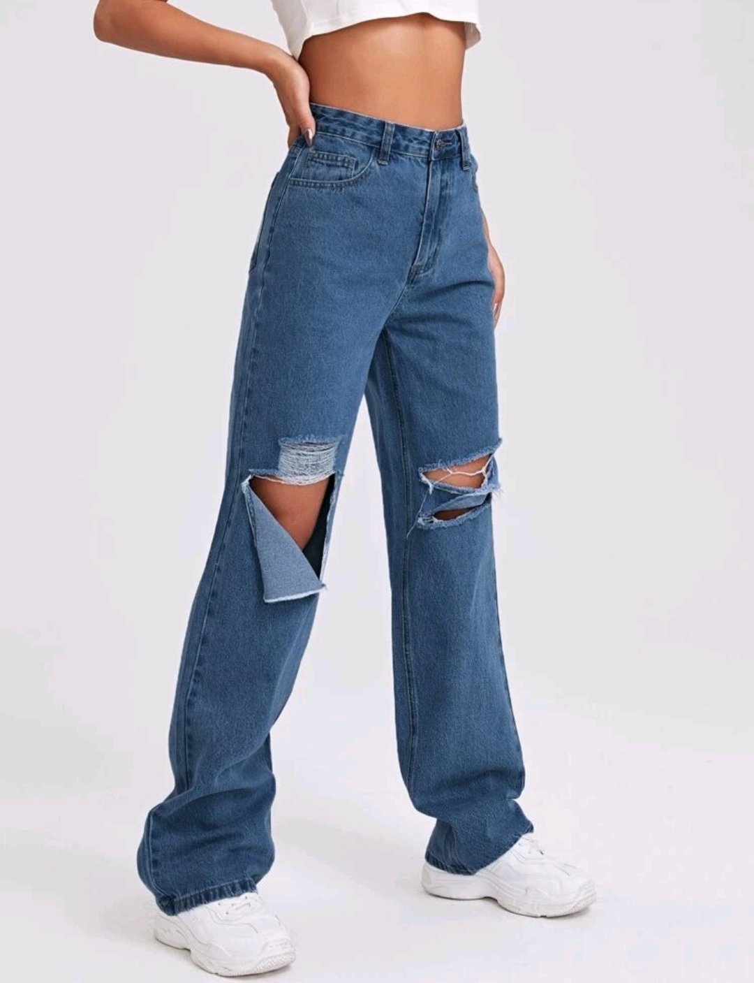 High Waist Ripped Jeans - Image 5