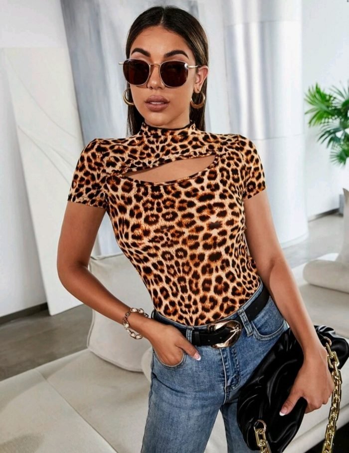 Leopard Cut Out Tee