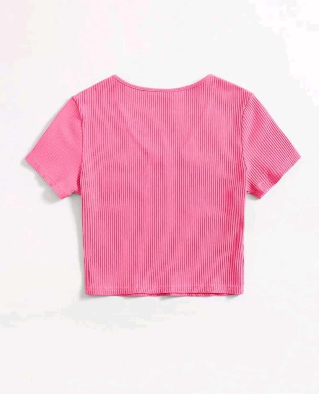 SHEIN V-Neck Rib-knit Top - Image 4