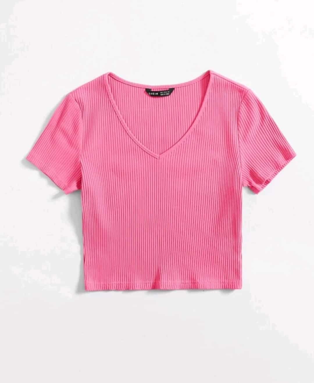 SHEIN V-Neck Rib-knit Top - Image 3