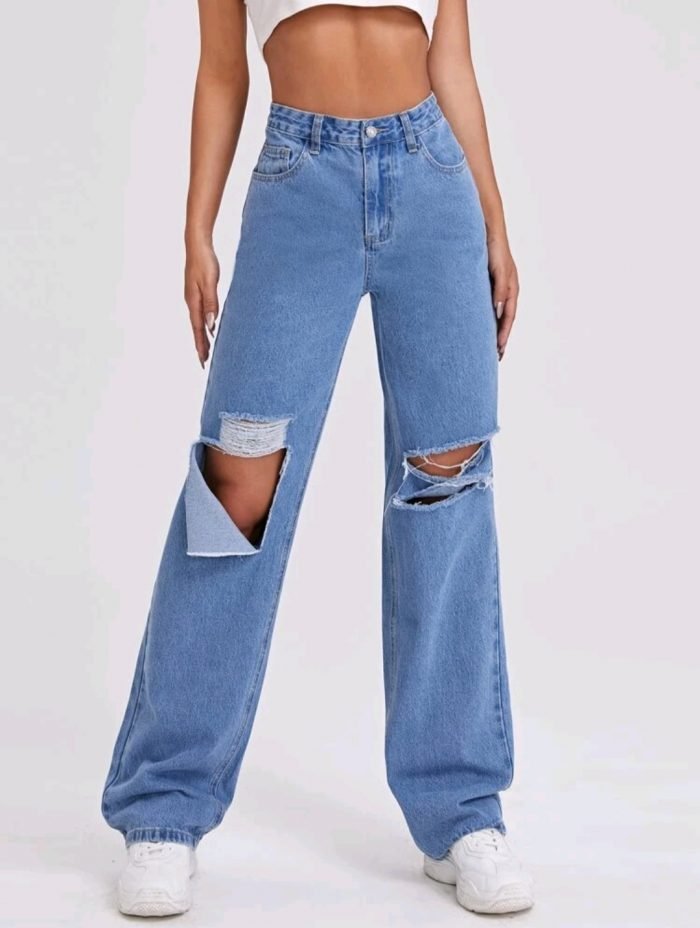 High Waist Ripped Jeans