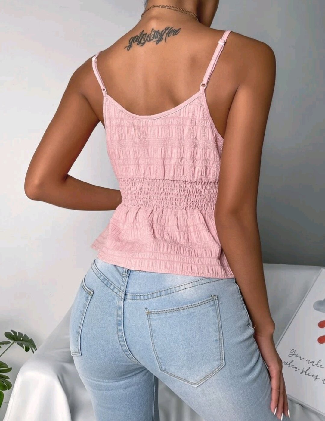 Solid Shirred Waist Cami Top - Image 6