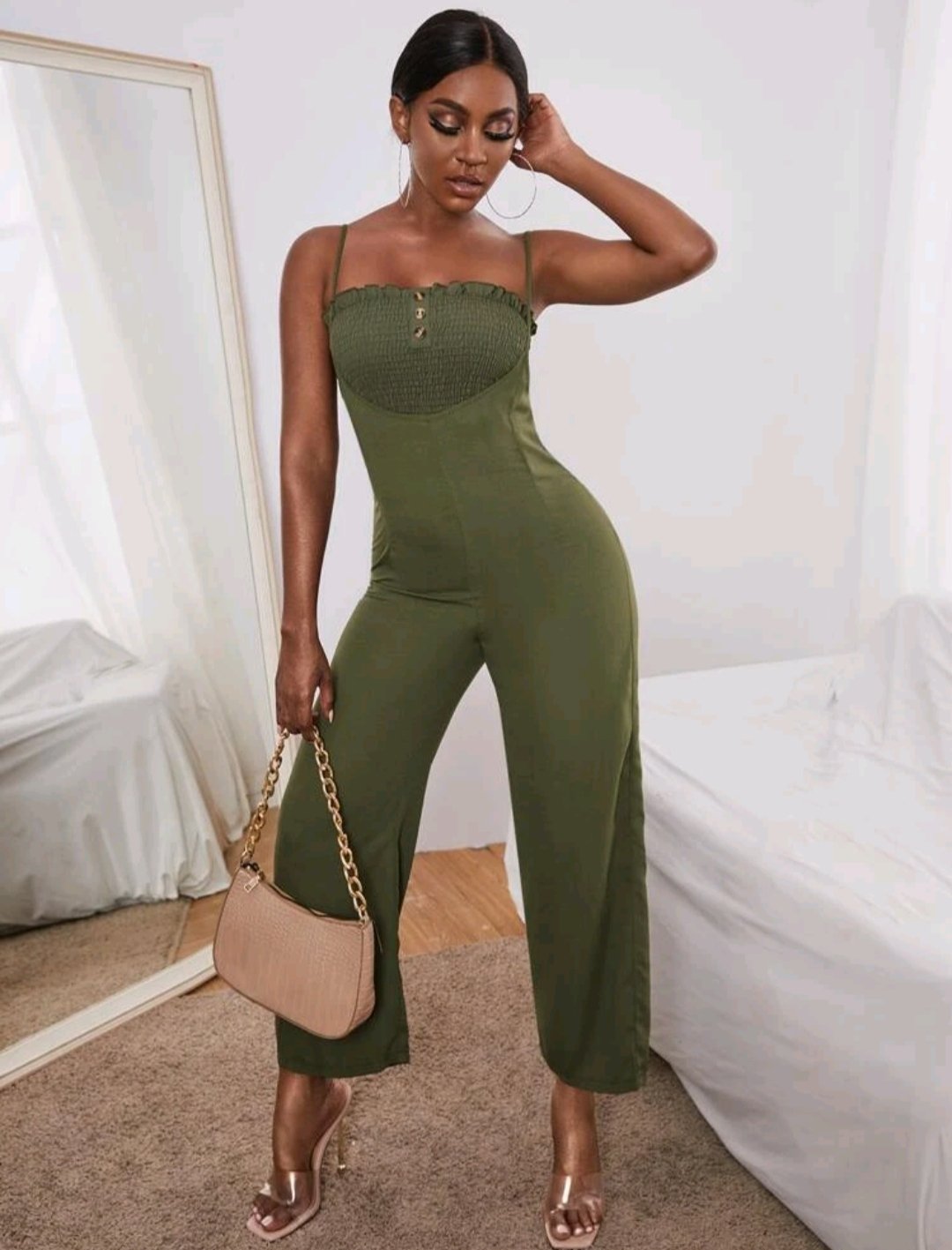 SHEIN SXY Shirred Frill Trim Bandeau Top - Image 2