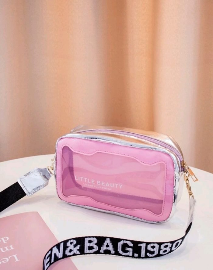 Clear Letter Graphic Crossbody Bag