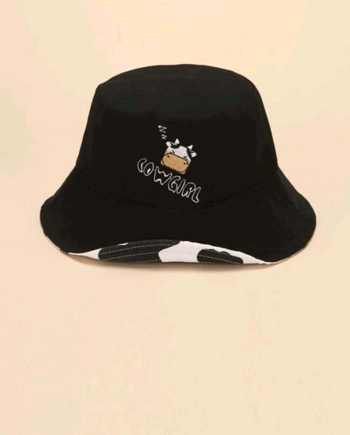 Letter Embroidered Bucket Hat