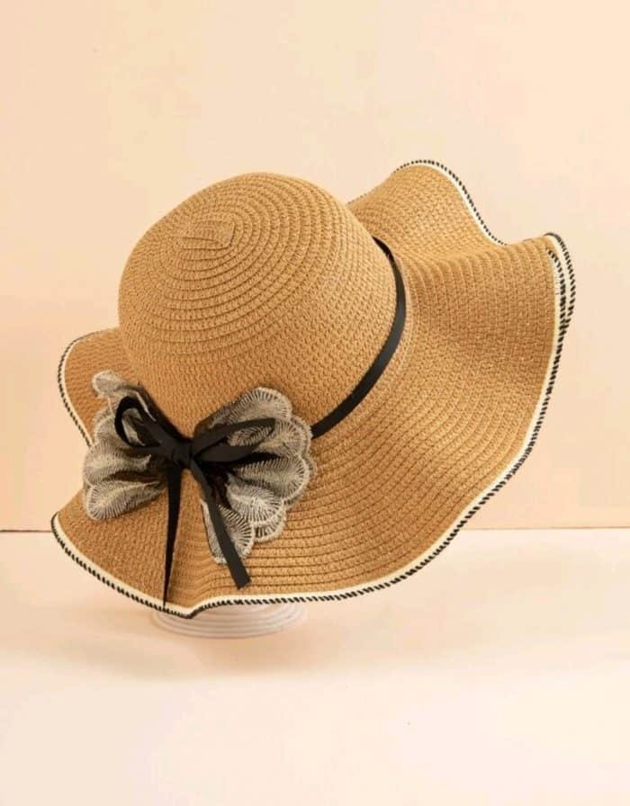 Bow Knot Decor Straw Hat