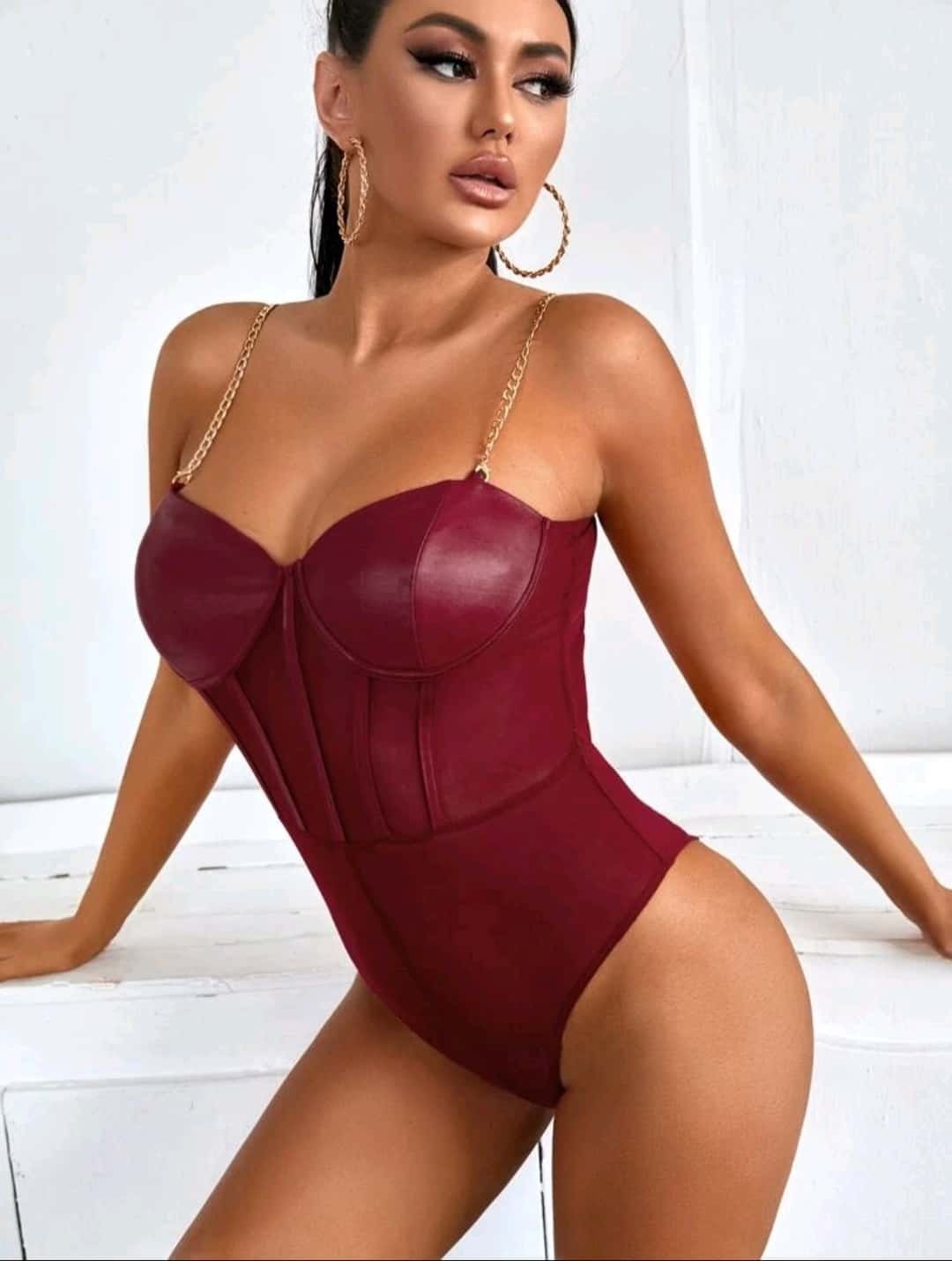 Bustier Contrast Mesh Cami Bodysuit