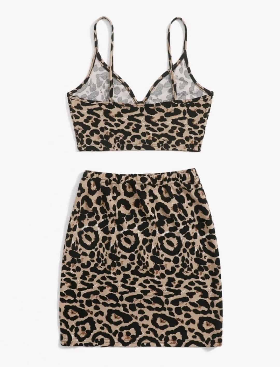 Cheetah Print Crop Cami Top & Skirt - Image 5