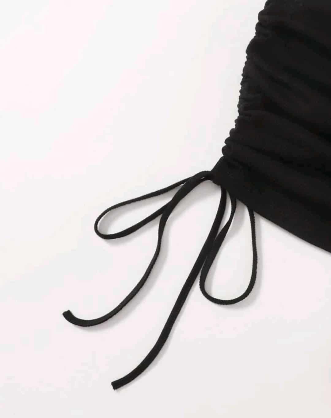 SHEIN One Shoulder Drawstring Ruched Side Crop Top & Skirt Set - Image 4