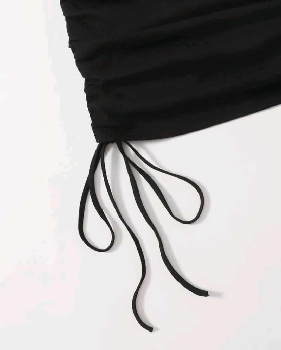 SHEIN One Shoulder Drawstring Ruched Side Crop Top & Skirt Set - Image 3