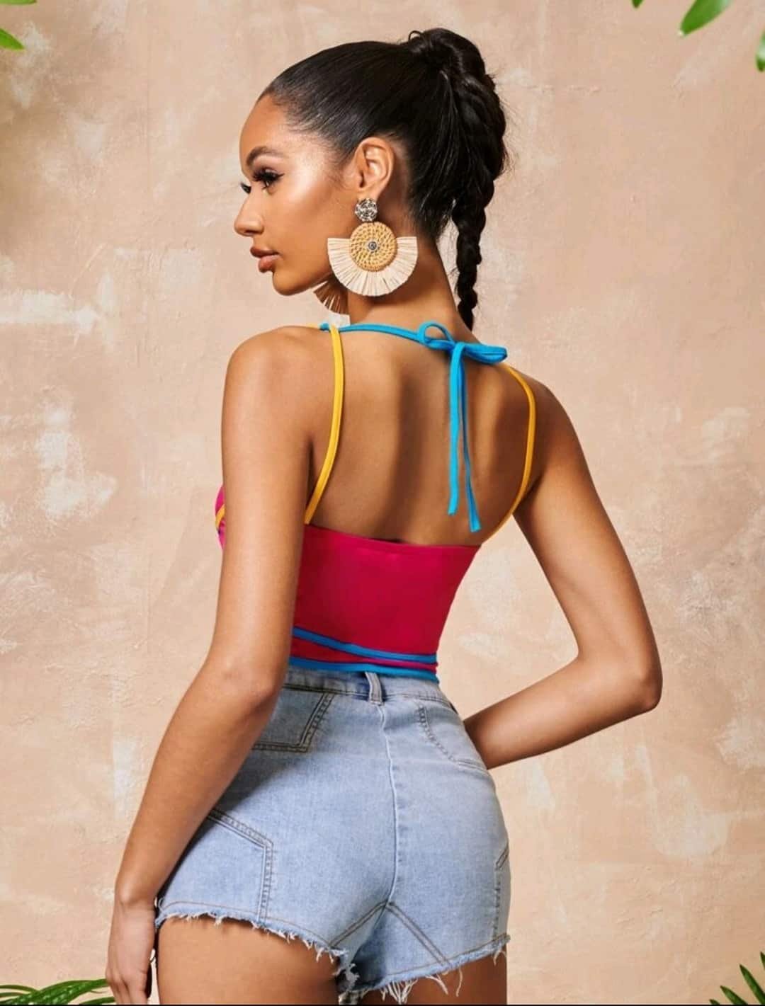 SHEIN Contrast Piping Tie Back Crop Cami Top - Image 5