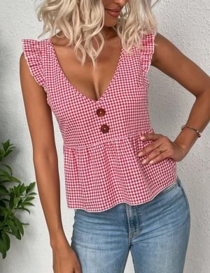 Gingham Smock Tank Top