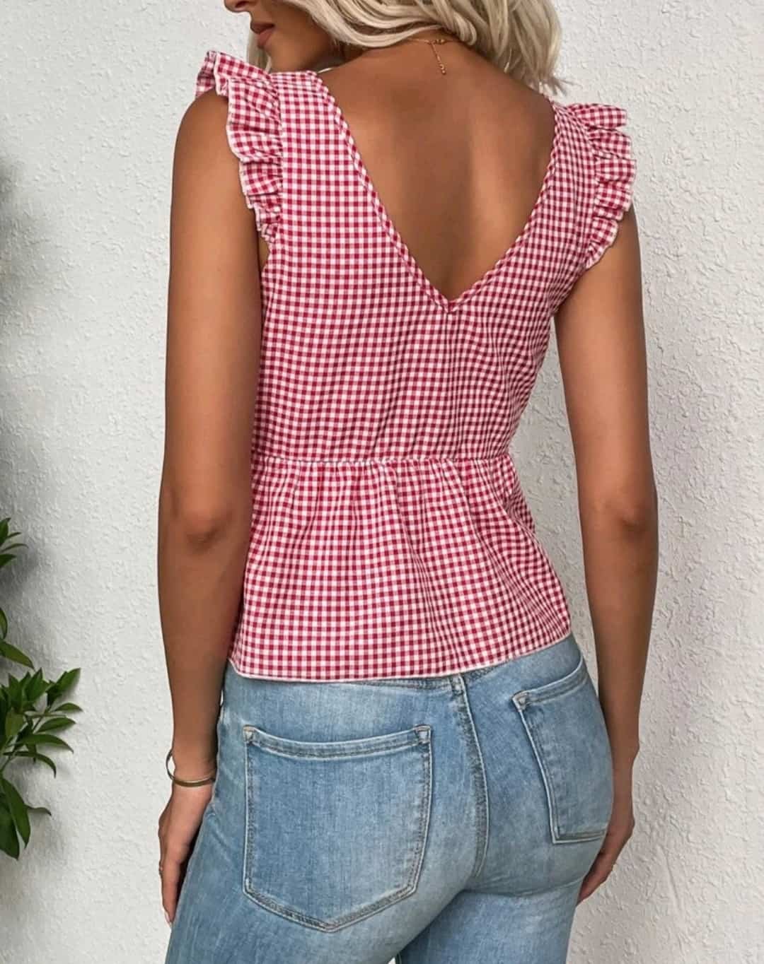Gingham Smock Tank Top - Image 6
