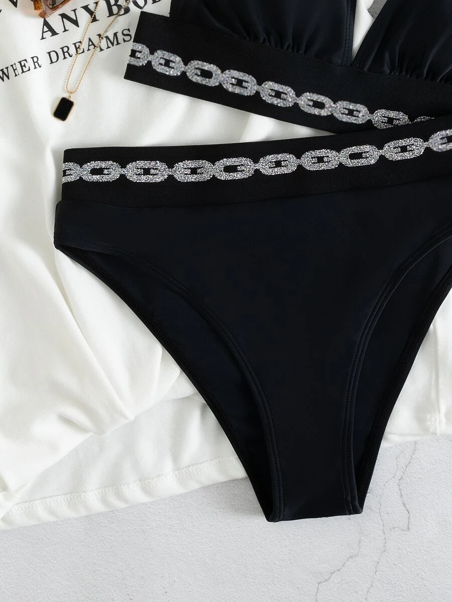 Halter High Waisted Bikini Swimsuit - Image 5