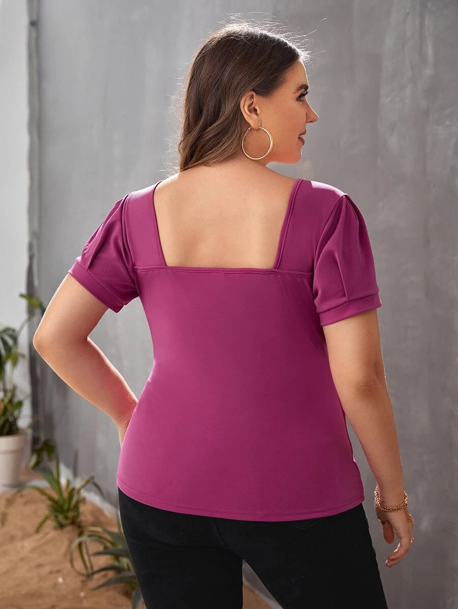 Plus Square Neck Slim Fit Tee - Image 2