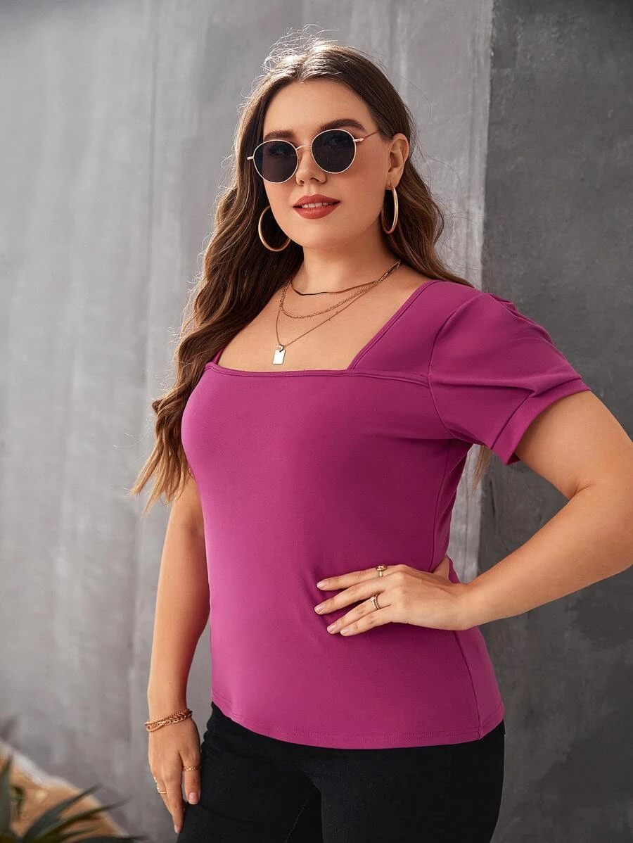 Plus Square Neck Slim Fit Tee - Image 5